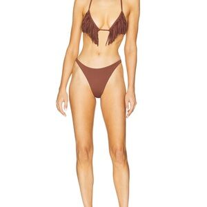 L*Space LEILANI bikini set cafe color